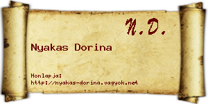 Nyakas Dorina névjegykártya